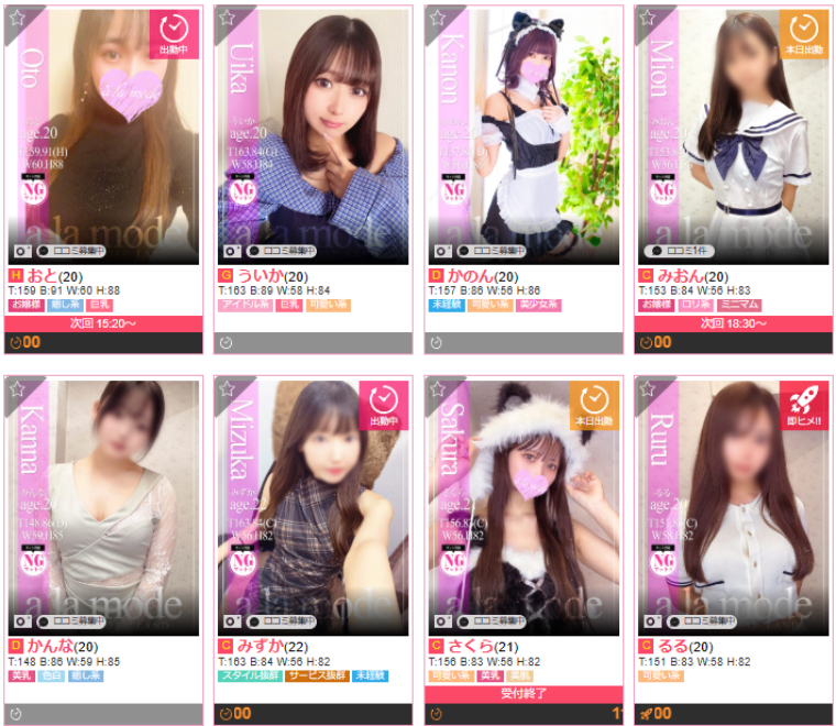 アラモード_在籍一覧